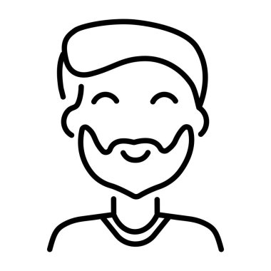 Sakallı bir adamı temsil eden doğrusal bir simge 