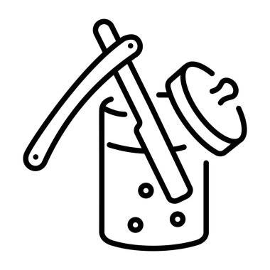 Bir barbisit kavanozunu tasvir eden satır biçimi simgesi