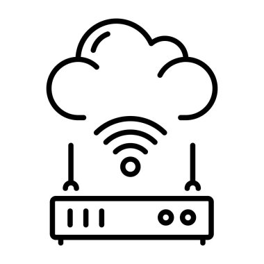 Bulut geçidini gösteren bir taslak biçim simgesi