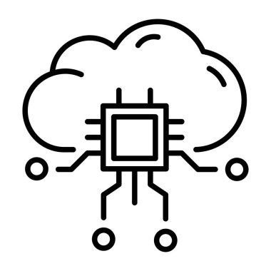 Bulut hesaplamasını gösteren bir satır biçimi simgesi