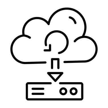 Bulut yedeğini gösteren bir taslak biçim simgesi