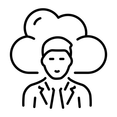 Bulut yöneticisini tasvir eden bir satır biçimi simgesi