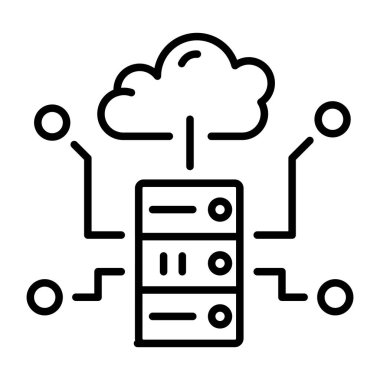 Veri sunucusu tasvir eden bir satır biçimi simgesi
