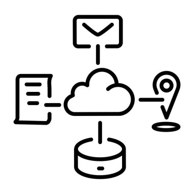 Bulut hesaplamasını gösteren bir satır biçimi simgesi