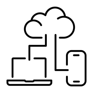 Bulut aygıtlarını gösteren bir satır biçimi simgesi