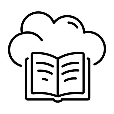 Çevrimiçi öğrenmeyi gösteren bir taslak biçim simgesi