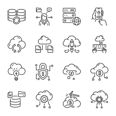 Bulut Sunucusu Satır Biçimi Simgelerinin Kümesi 