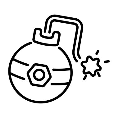 Patlayıcı bir bomba gösteren doğrusal bir simge