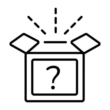 Gizemli bir kutu gösteren doğrusal bir simge