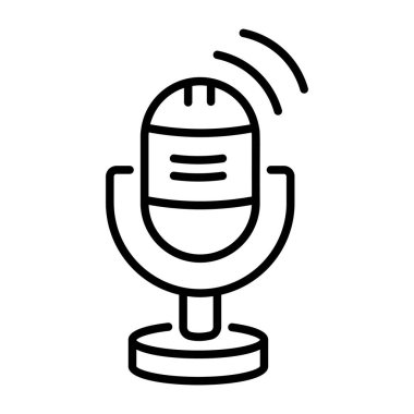 Mikrofonu gösteren satır biçimi simgesi