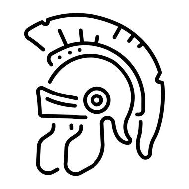 Asker miğferini gösteren çizgi biçimi simgesi