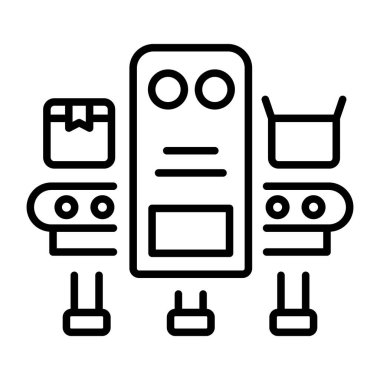 Montaj çizgisini gösteren bir taslak biçim simgesi