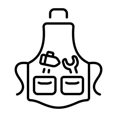 Önlük gösteren bir satır biçimi simgesi