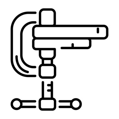 Kıskaç tasvir eden bir taslak biçim simgesi