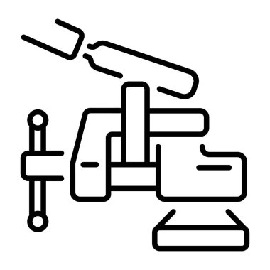 Metal dosyalamayı temsil eden doğrusal biçim simgesi