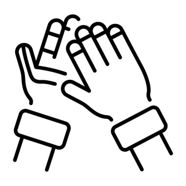 Eldivenleri temsil eden doğrusal bir simge