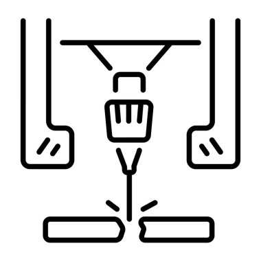 Lazer kesimi gösteren bir satır biçimi simgesi