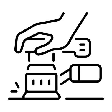 Zımpara makinesini temsil eden doğrusal bir simge