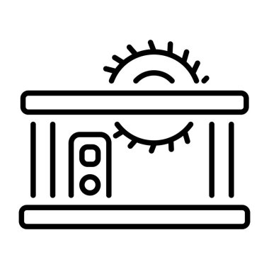 Tablo testeresini tasvir eden bir taslak biçim simgesi