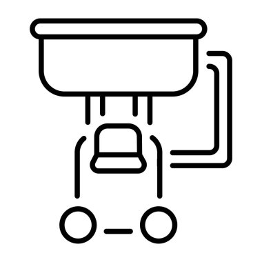 Taşınabilir çamaşır makinesini tasvir eden bir taslak biçimi simgesi