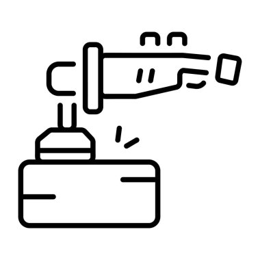 Cilalama makinesini temsil eden doğrusal bir simge