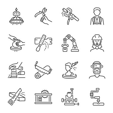 Atölye ve Endüstriyel Araçlar Hattı Simgeleri 