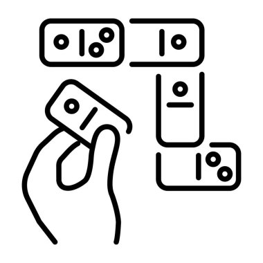 Domino oyununu gösteren bir satır biçimi simgesi