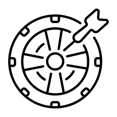 Dart tahtasını temsil eden bir satır biçimi simgesi