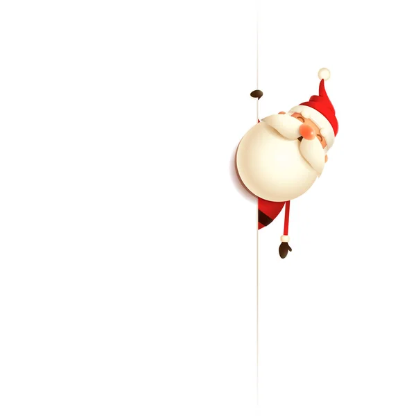 Noel Baba Billboard Izole Beyaz Arka Plan Sağ Tarafında — Stok Vektör