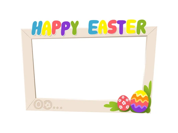 Social Network Easter Frame Cartoon Style Isolated White Background — Stock Vector