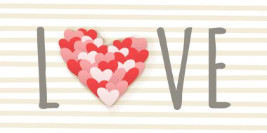 Aşk mektupları yürekleri - tebrik kartı