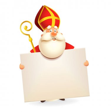 Yönetim kurulu ile Saint Nicholas - beyaz arka plan üzerinde izole