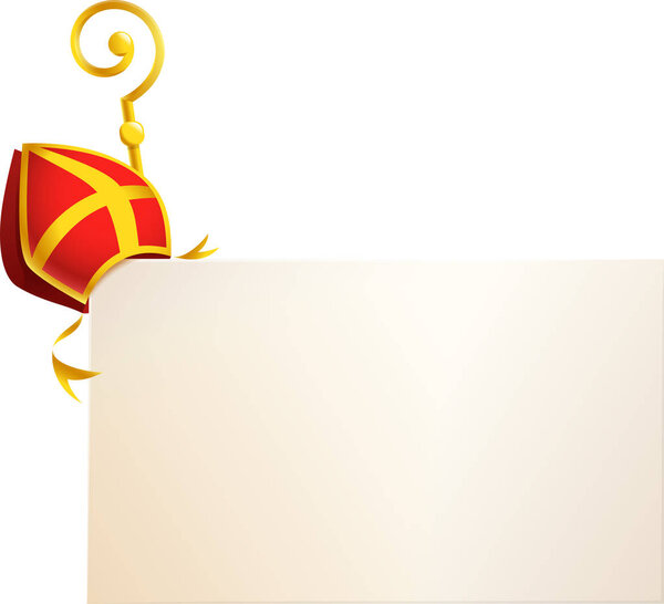 Святитель Николай приписывает митру и золотой кружевник на борту - векторный шаблон, изолированный на прозрачном фоне
