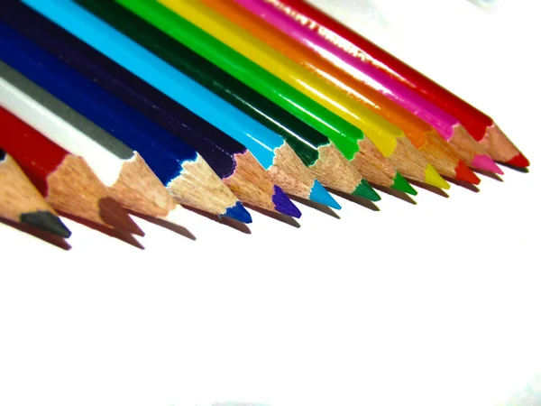 Pencil Color White Background — Stock Photo, Image