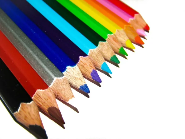 Bleistiftfarbe Auf Weißem Hintergrund — Stockfoto