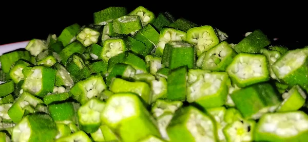 Bhindi Okra Okro Abelmoschus Esculentus Also Known Ladies Fingers Ochro — Stock Photo, Image