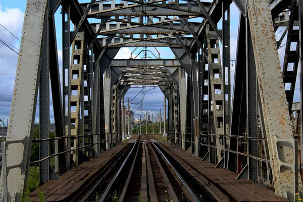 Ferrocarril Metalichsky Puente Industrial —  Fotos de Stock