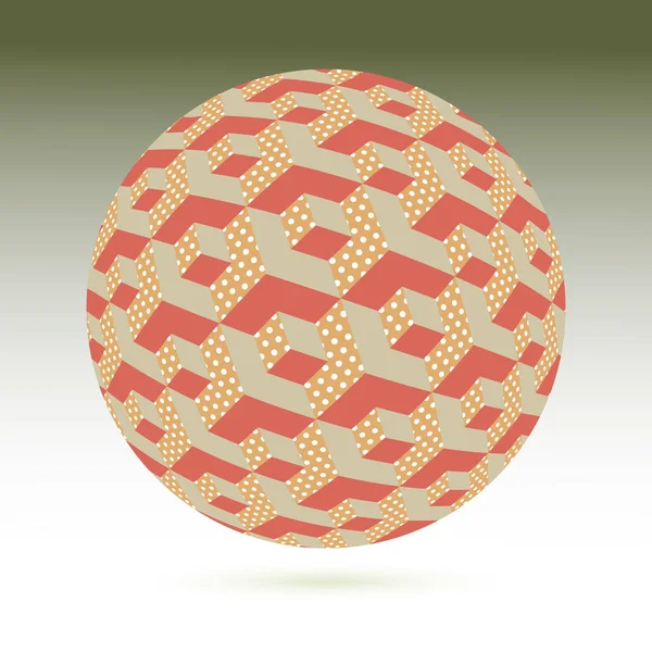 Illusion Optique Exécutée Sous Forme Une Sphère Avec Des Cubes — Image vectorielle