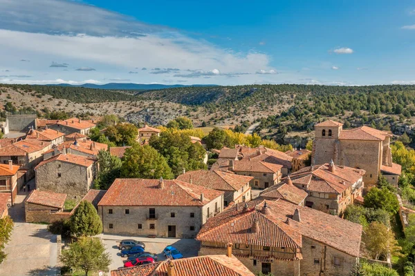 Vue Aérienne Ville Médiévale Calataazor Province Soria Espagne — Photo