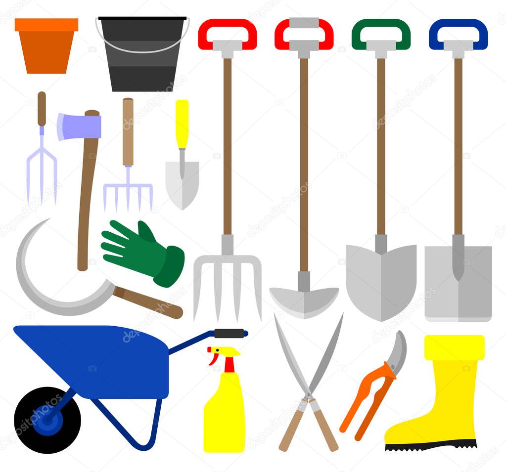 various tools for gardening