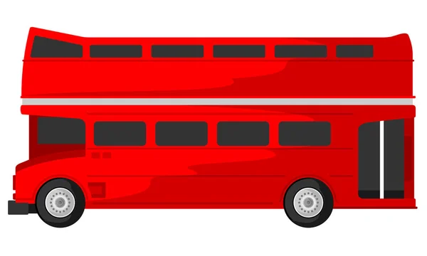 Illustration Bus Rouge Antique Deux Étages — Image vectorielle