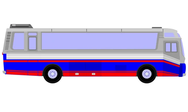 Ilustración Del Transporte Autobús Urbano Azul — Vector de stock