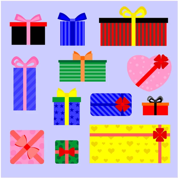 Illustration Various Types Gift Boxes Gifts — Stock Vector