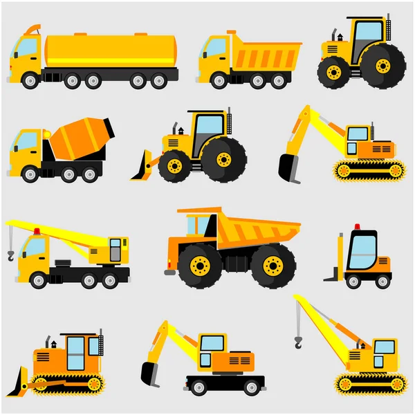Illustration Various Heavy Vehicles Development — Stock Vector