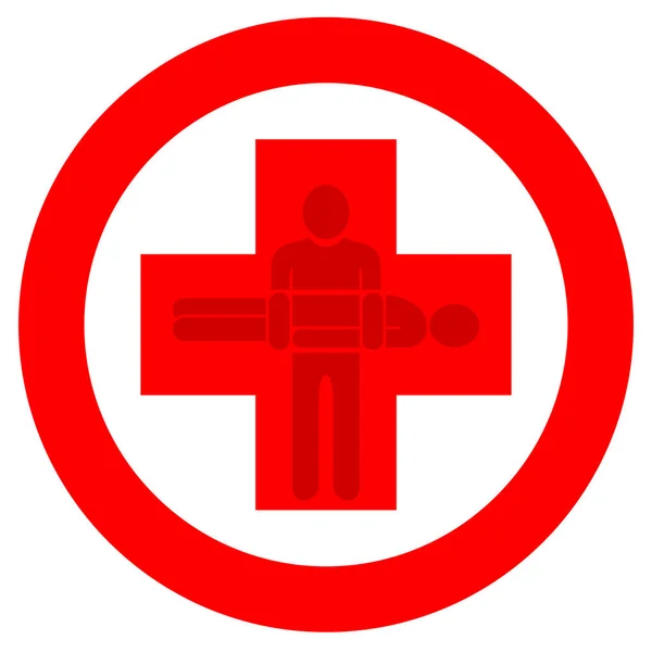 Векторная Иллюстрация Логотип Красного Креста Здоровья Силуэтами Людей Внутри Eps — стоковый вектор