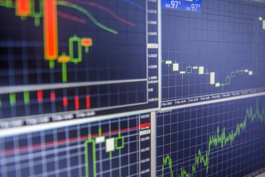 Forex arka plan, ekran ticaret platformu 