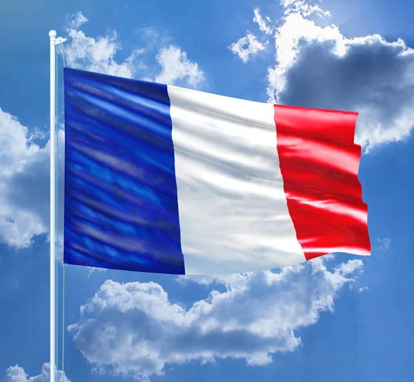 Gros Plan Sur Drapeau France Image Réserve — Photo