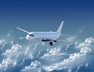 Bulutlar üzerinde uçan yolcu uçak-stok imageairplane, gökyüzü, bulut-gökyüzü, Cloudscape, uçan