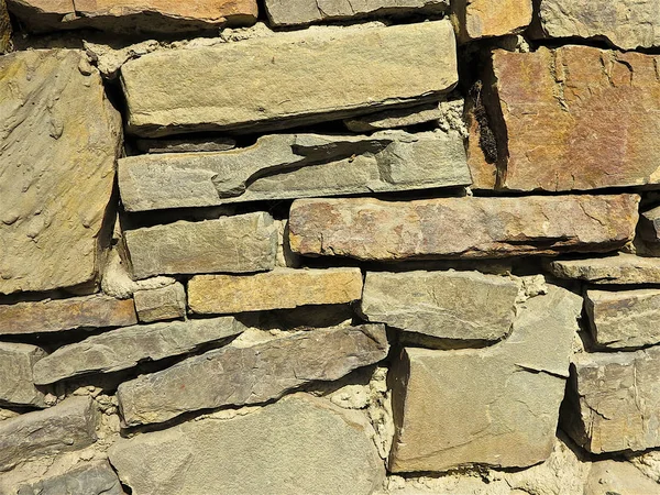 Fragment Stone Wall Rough Stone Granite Limestone — Stock Photo, Image