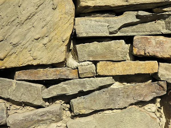 Fragment Kamiennej Ściany Surowca Kamiennego Granit Wapień — Zdjęcie stockowe